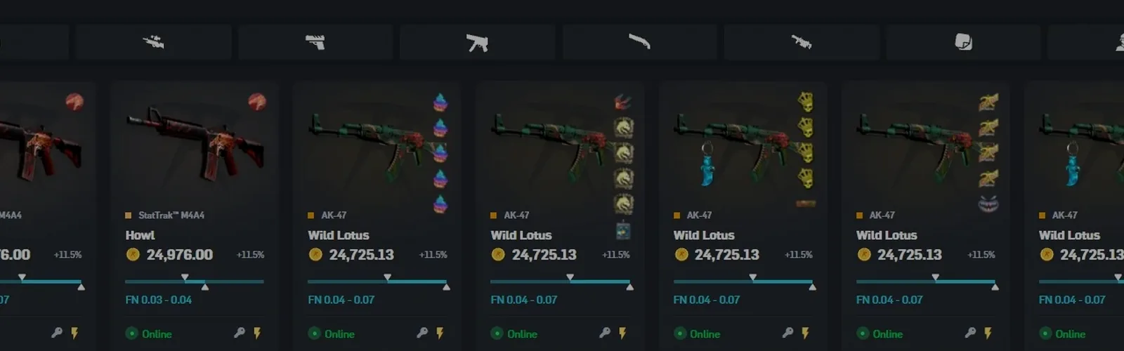 CS2 weapon skins and loadout inventory